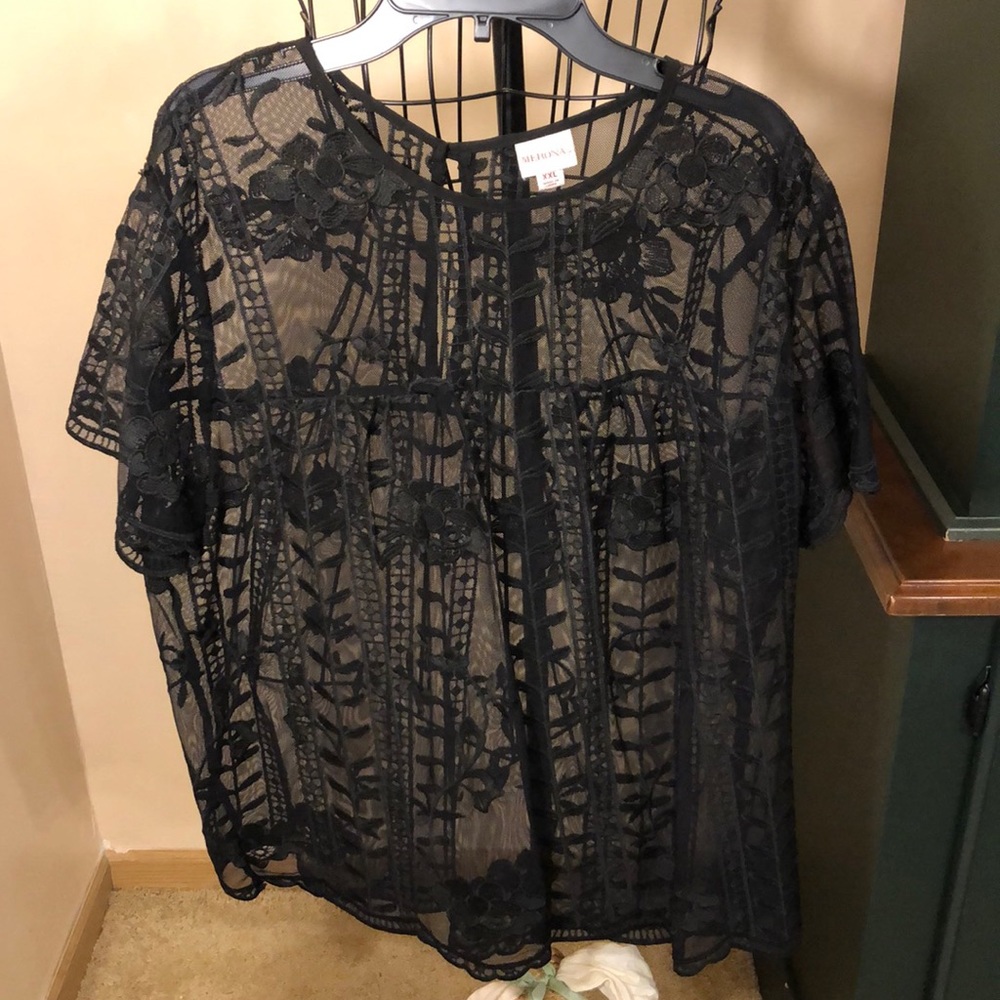 Merona Black See through Top